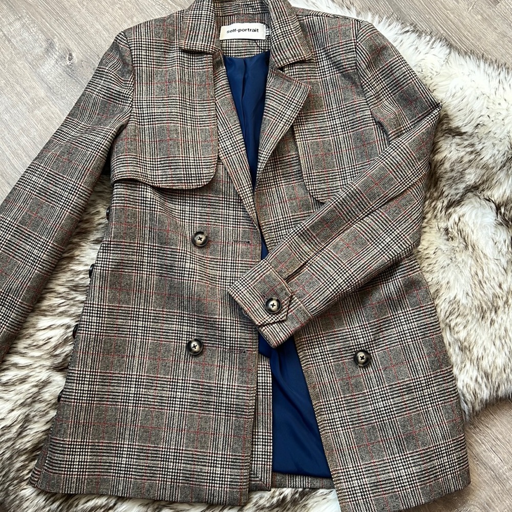 Self portrait winter blazer cape